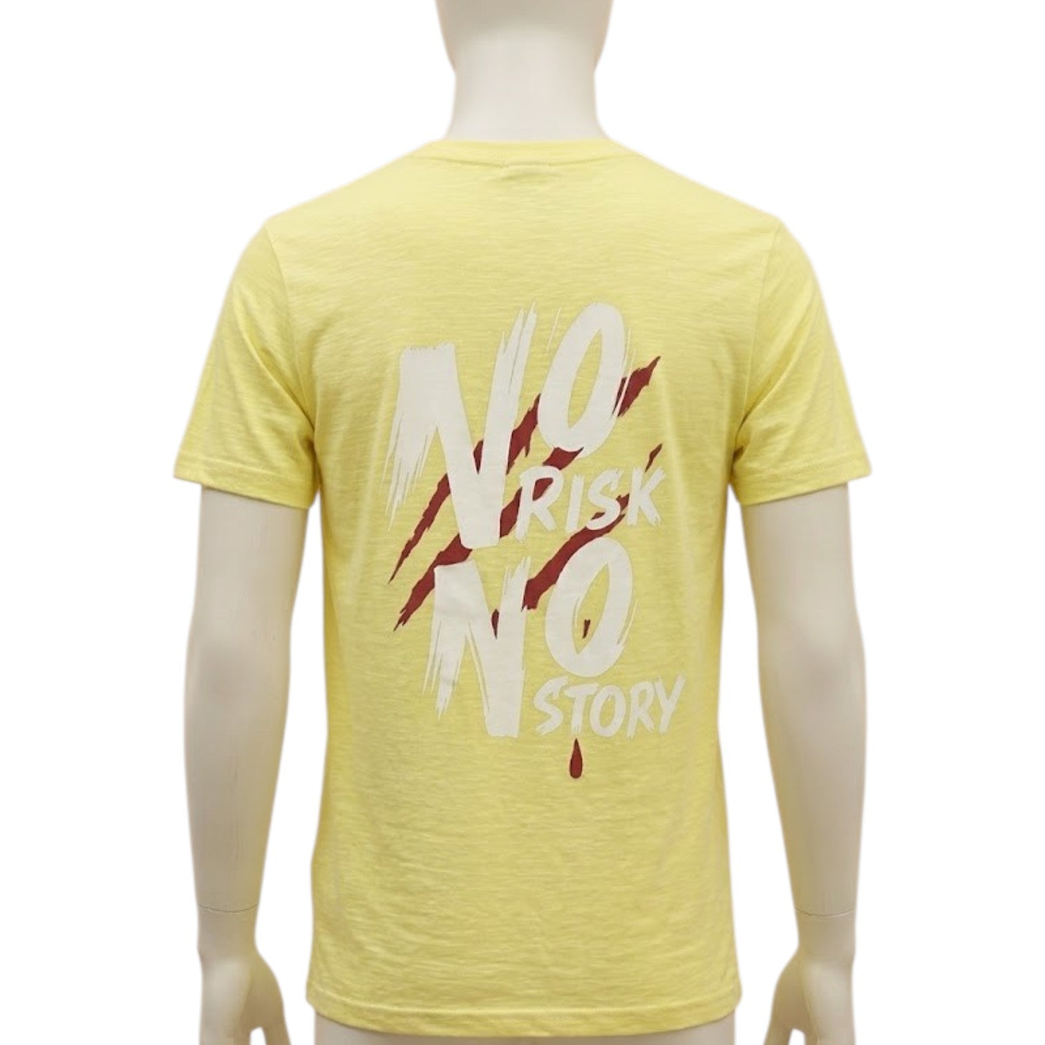 No Risk No Story Typography Printed T-Shirt for Men