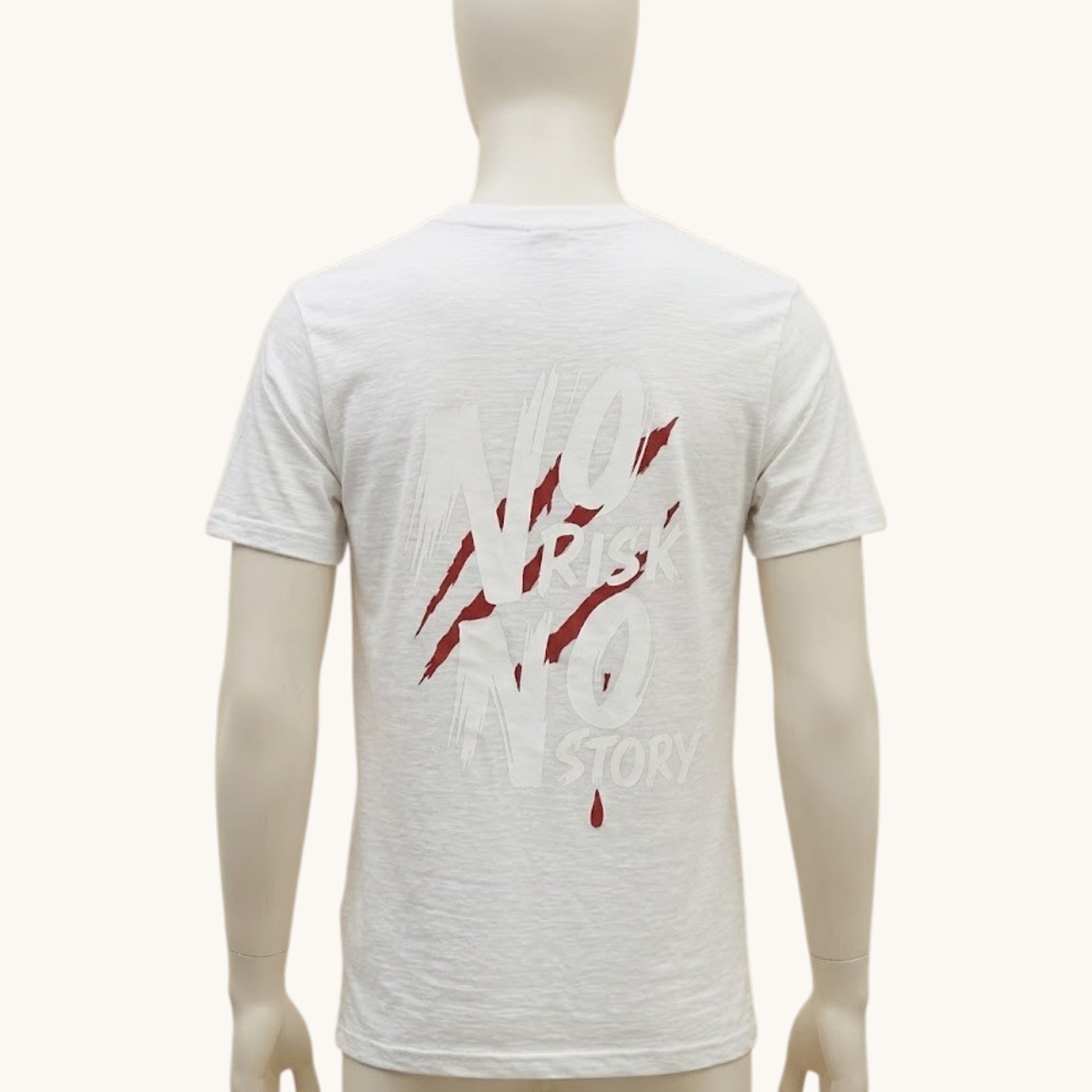 No Risk No Story Typography Printed T-Shirt for Men