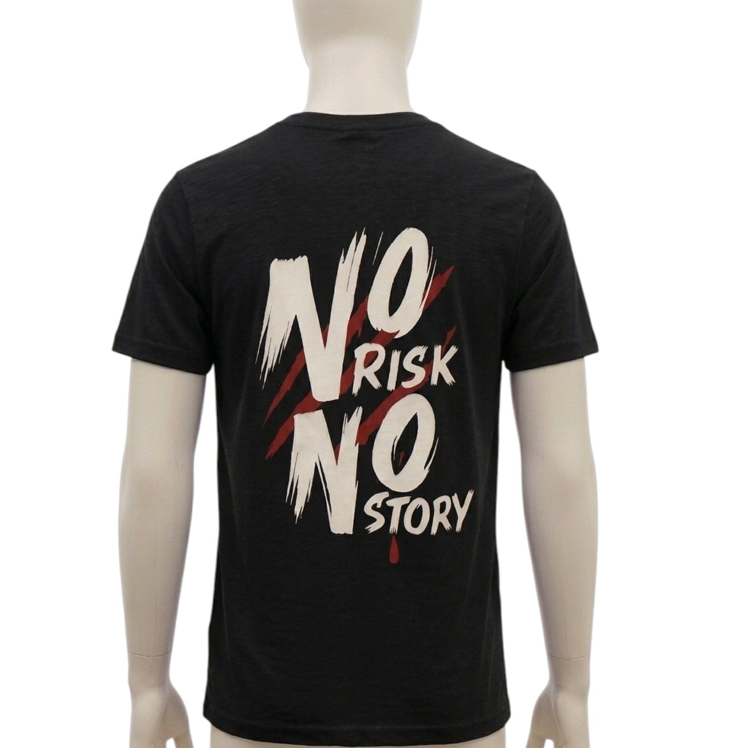 No Risk No Story Typography Printed T-Shirt for Men