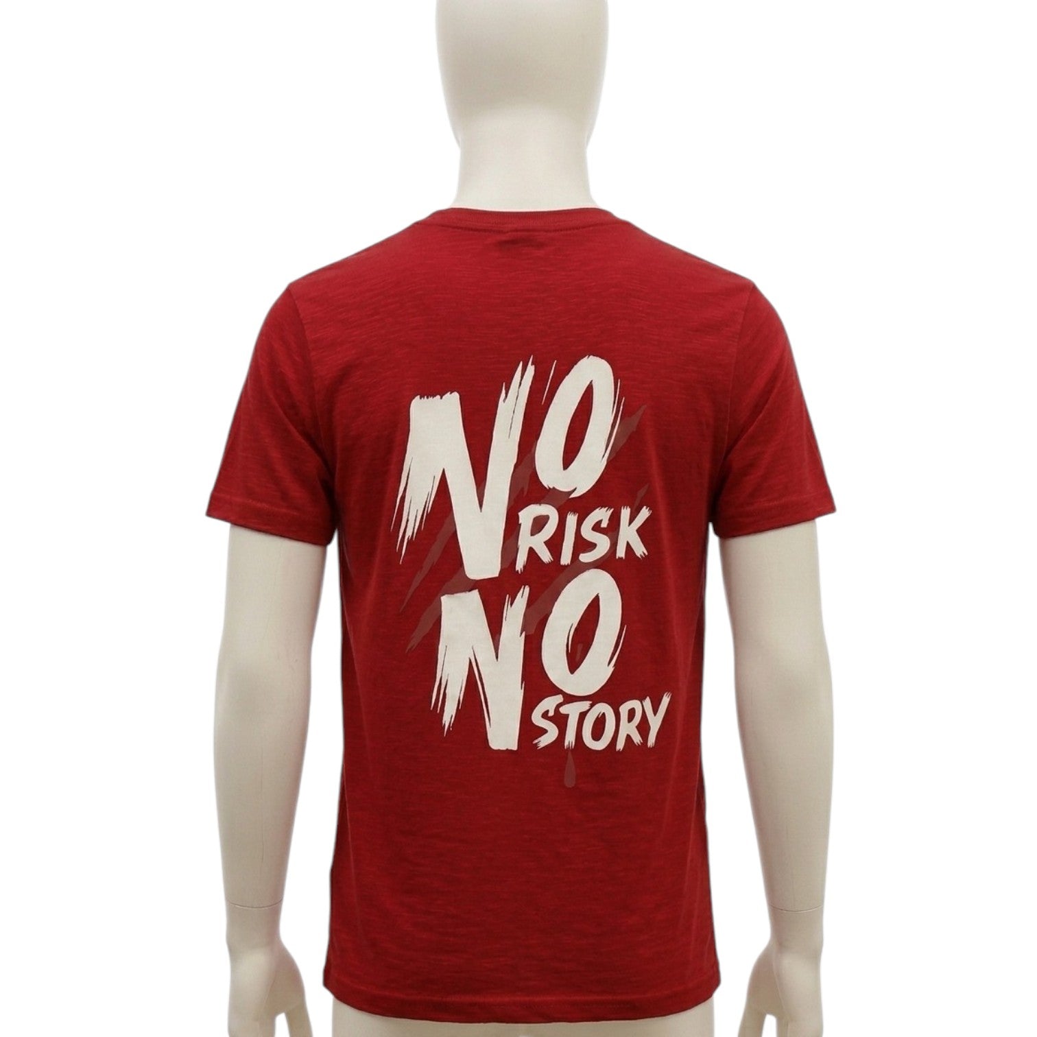 No Risk No Story Typography Printed T-Shirt for Men