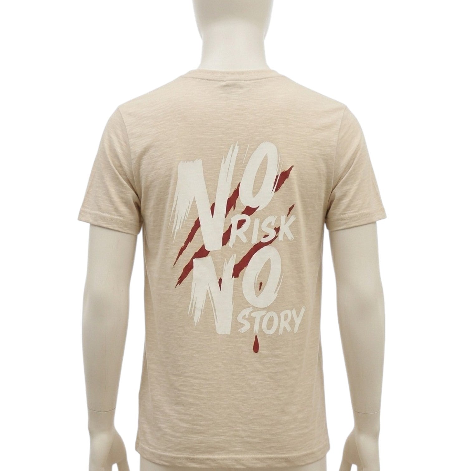 No Risk No Story Typography Printed T-Shirt for Men