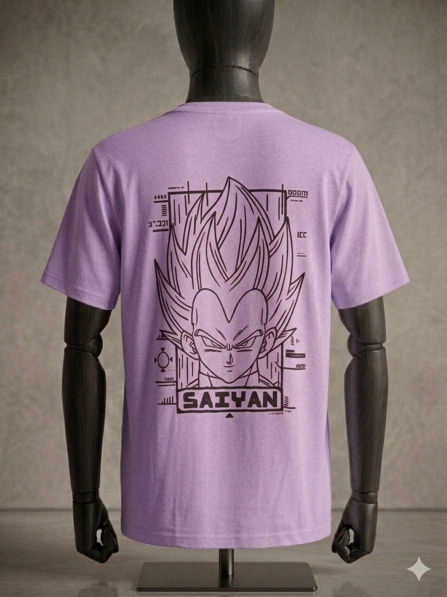 Saiyan Anime Graphic Printed Oversized T-Shirt for Men